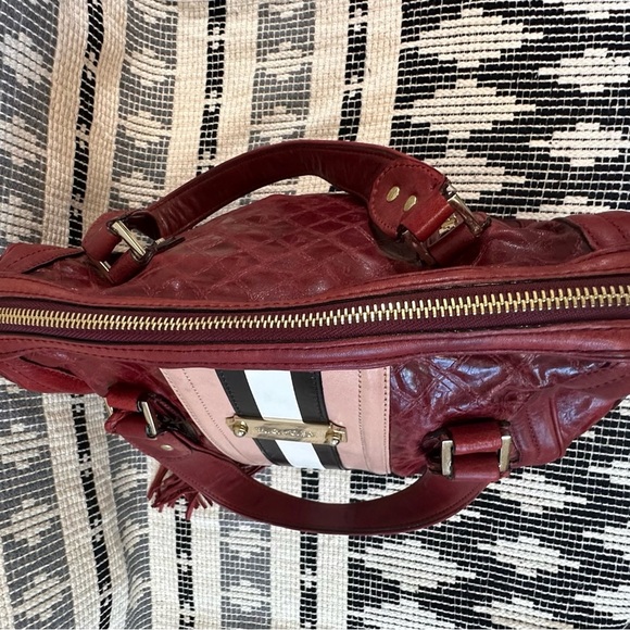 L.A.M.B. Red leather boston/bowler style bag - Picture 9 of 13